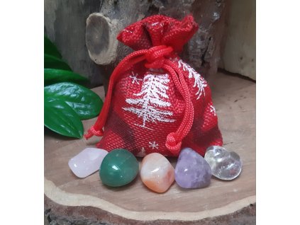 Originální VÁNOČNÍ DÁREK- Oblíbené polodrahokamy pro štěstí v dárkovém pytlíku