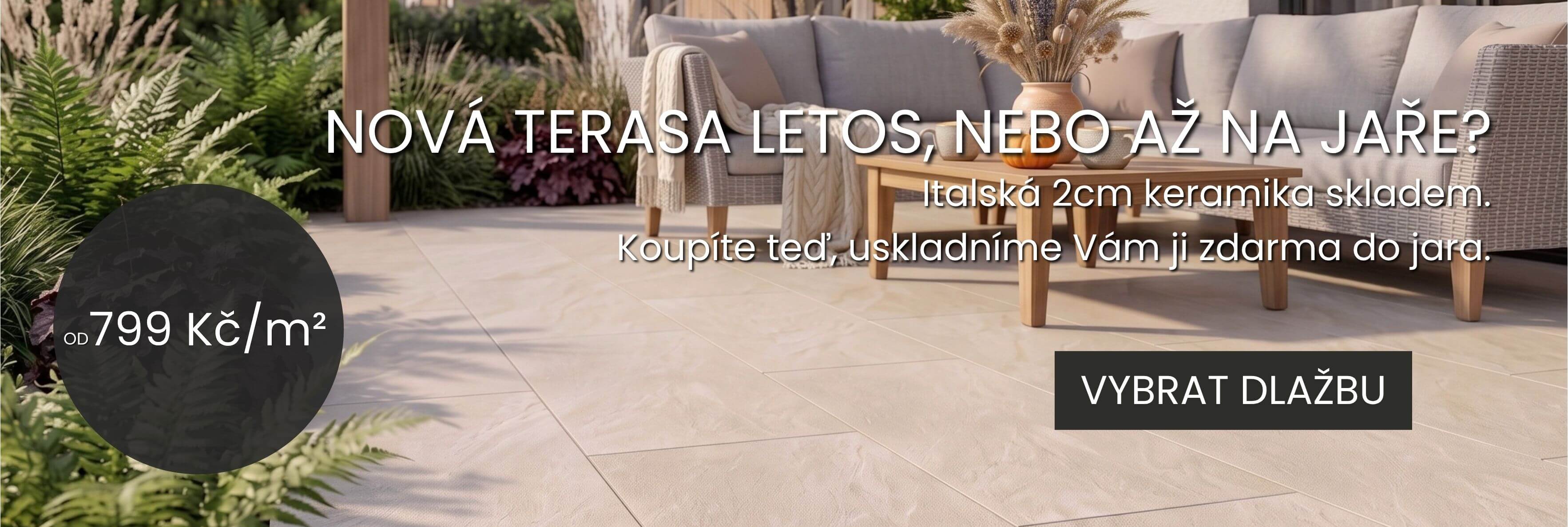 2 cm keramické dlažby