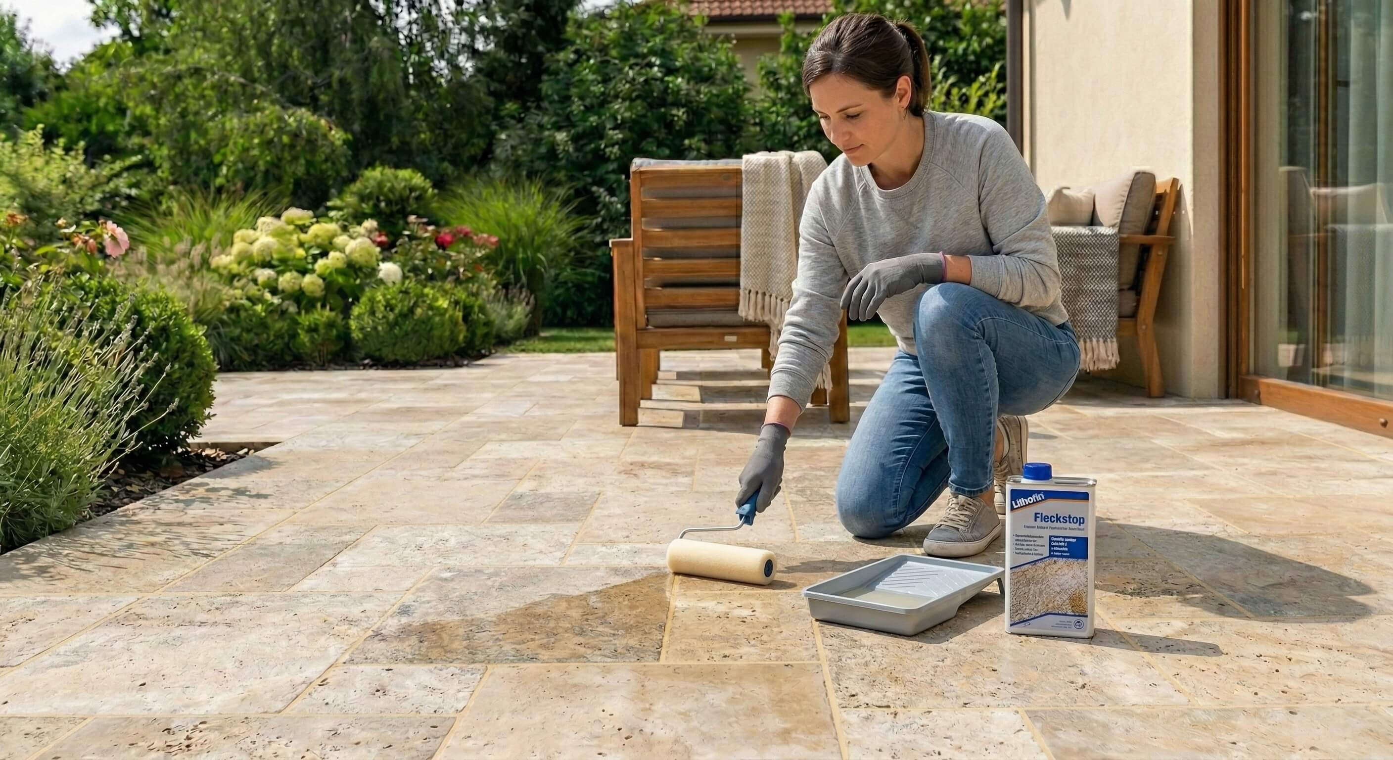 Impregnace venkovní dlažby po důkladném vyčištění