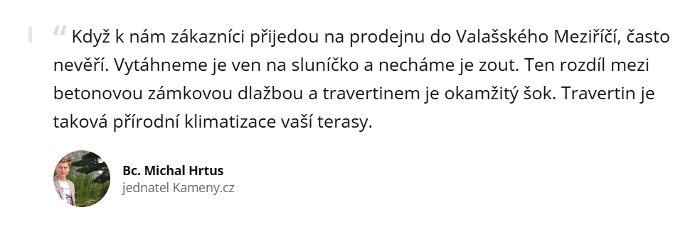 Travertinová dlažba nepálí