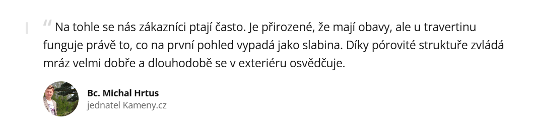 Travertinová dlažba póry