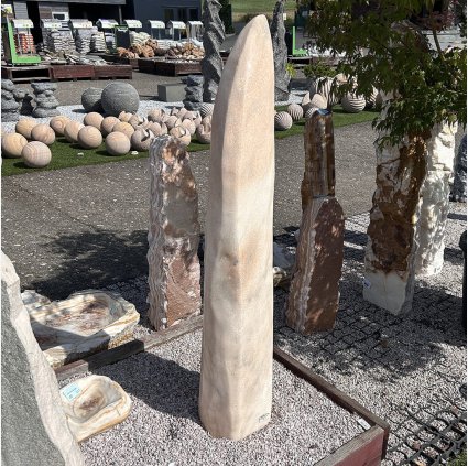 Mramorový sloup - 130 cm, leštěný, oranžový