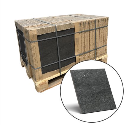 Paleta 16,2 m² - Rako Quarzit Outdoor černá 60x60 cm - venkovní dlažba