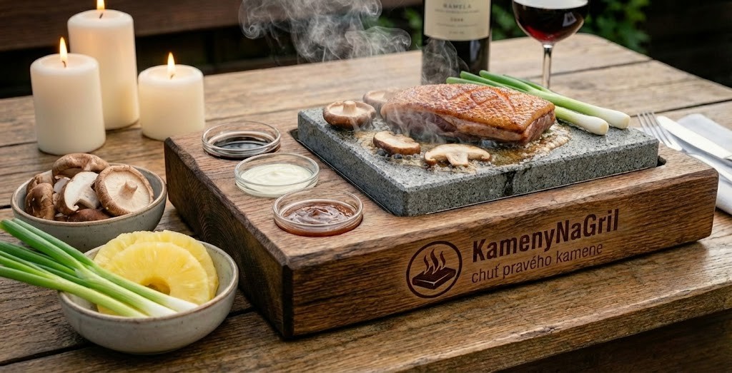 Grilování kachny a zeleniny