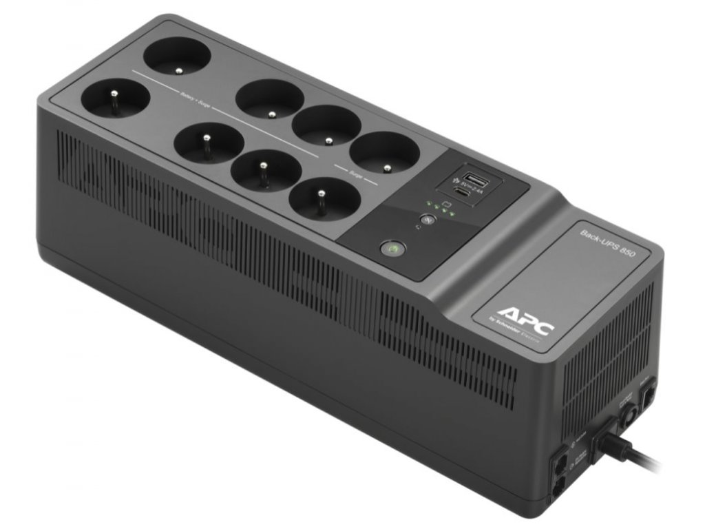 APC Back-UPS 850VA (520W)/ USB Type-C a A nabíjecí porty/ 230V/ 8x česká zásuvka (české a polské balení)