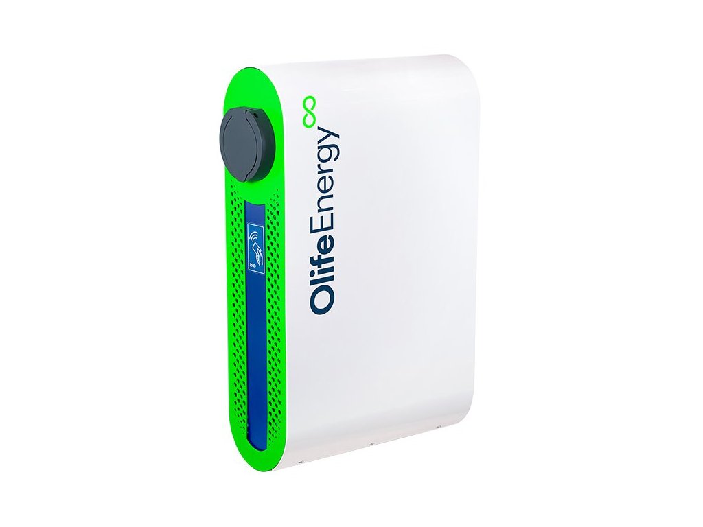 OlifeEnergy EV nabíječ elektromobilů BASE AC 2x 22kW, Doublebox, Type2, zásuvka, RFID, automód