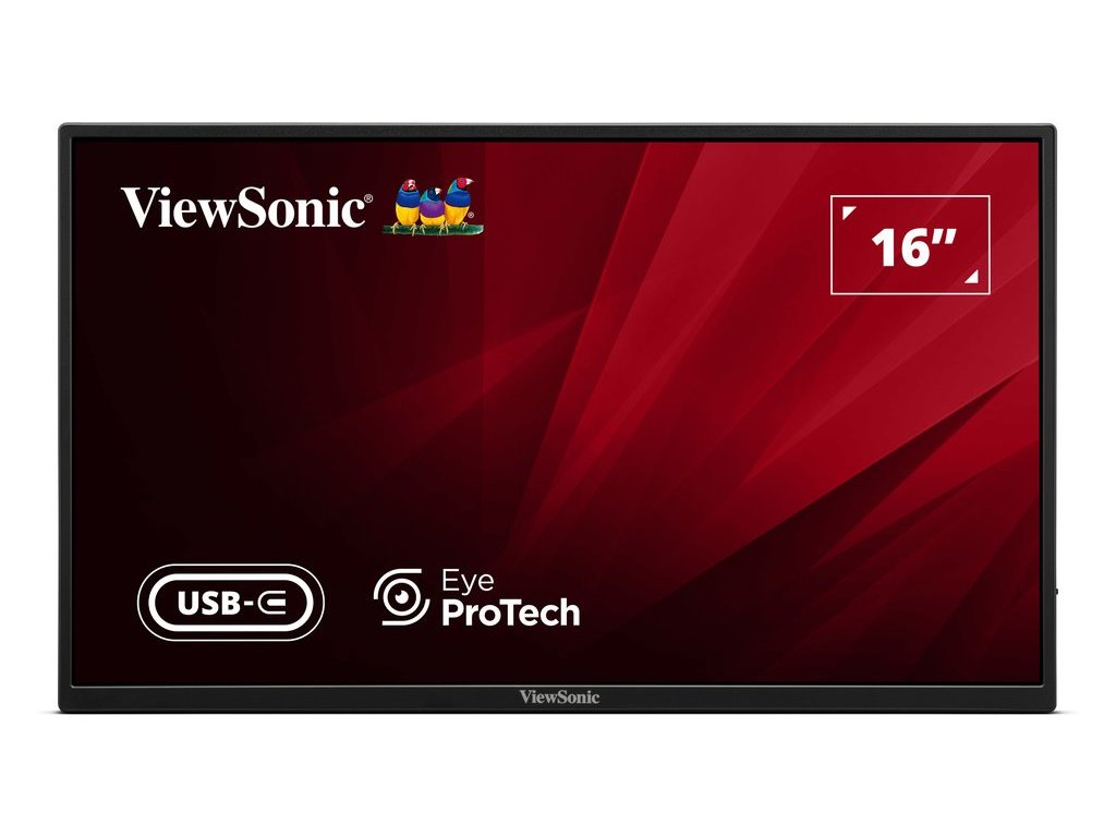 ViewSonic VA1650 16" 16:9  1920 x 1080 SuperClear® IPS přenosný monitor, HDMI,2 USB type C, ochranný obal