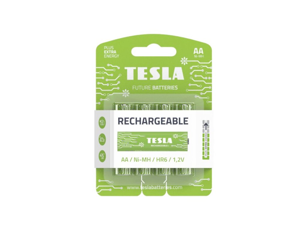 TESLA RECHARGEABLE+ nabíjecí baterie AA Ni-MH 2450mAh (HR06, tužková, blister) 4 ks