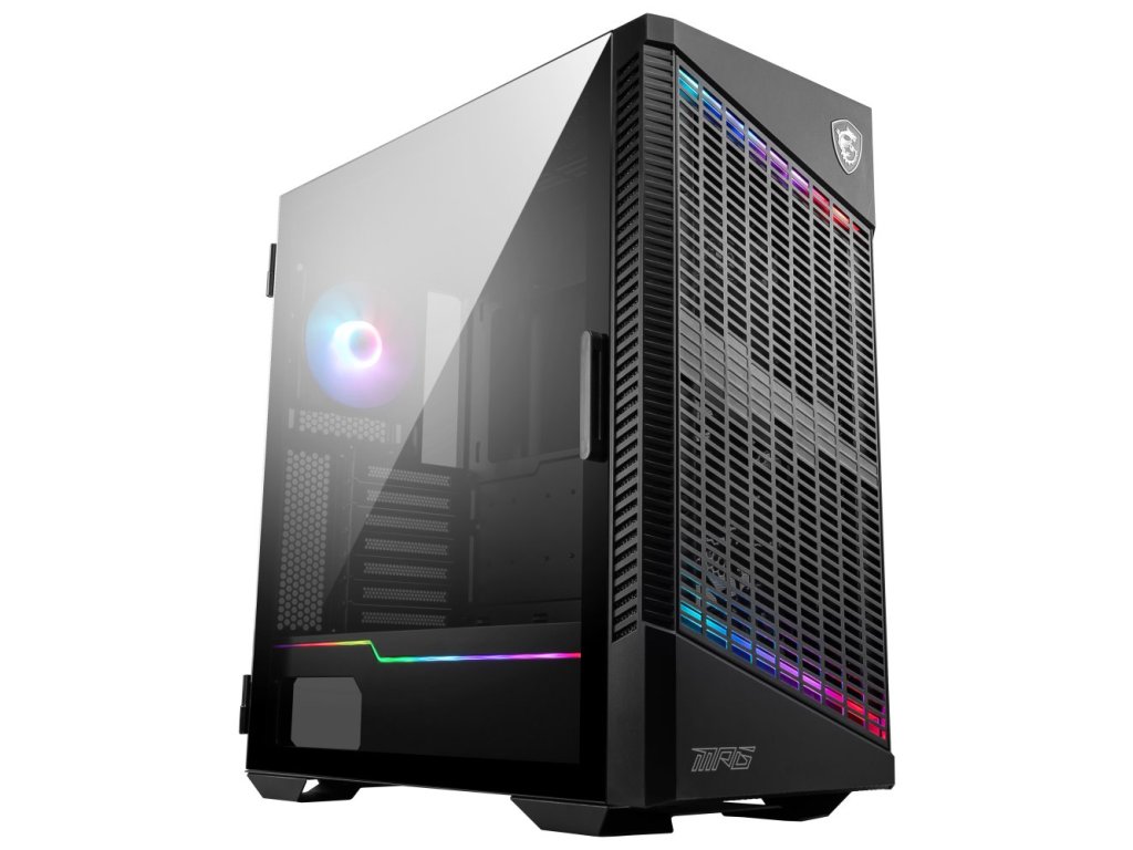 MSI skříň MPG VELOX 100P AIRFLOW/ bez zdroje/ levé temp. sklo/ 3x 120mm/ 1x 120mm ARGB/1x USB3.1 Type-C/2x USB3.0/ černá