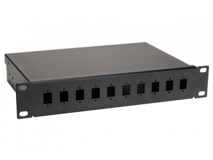 Solarix vana optická 10" 1U BK včetně čela SC 10 portů simplex FO-10-1-10SCS-B