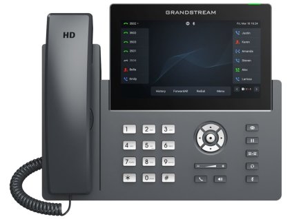 Grandstream GRP2670 VoIP telefon, 6x SIP, barevný 7" displej, 2x Gbps RJ45, PoE, DualBand WiFi, BT