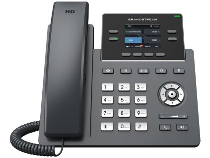 Grandstream GRP2612 VoIP telefon, 2x SIP, barevný podsvícený 2,4" displej, 2x 10/100 Mbps RJ45