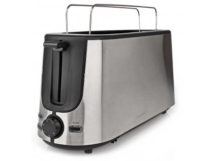 NEDIS topinkovač/ spotřeba 1000 W/ 1 slot/ 6 úrovní zhnědnutí/ funkce rozmrazování/ stojan/ řada nerez/ hliník