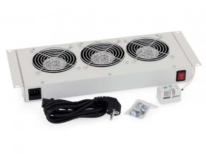 Triton 19“ ventilační jednotka pro nástěnné rozvaděče, 3 ventilátory, bimetalový termostat