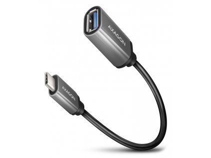 AXAGON adaptér z USB-C na USB-A / RUCM-AFAC / USB 3.2 Gen1 / 3A / kovový plášť / 0,2m