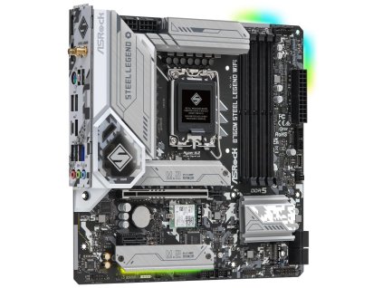 ASRock B760M STEEL LEGEND WIFI / Intel B760 / LGA1700 / 4x DDR5 / 3x M.2 / HDMI / DP / USB-C / WiFi / mATX