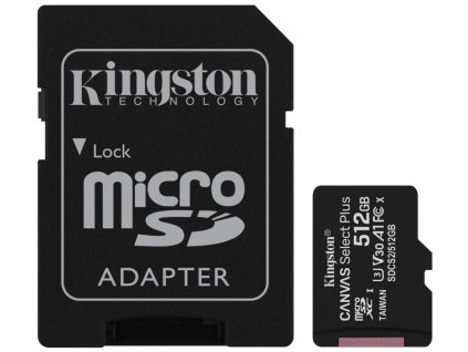 KINGSTON Canvas Select Plus 512GB microSD / UHS-I / CL10 / vč. SD adaptéru