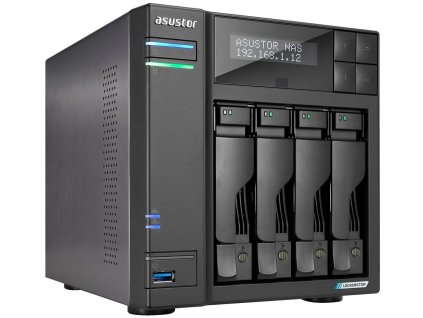 Asustor NAS AS6704T / 4x 2,5"/3,5" SATA III/ Celeron N5105 2.0 GHz/ 4GB/ 2x 2.5GbE/ 4x M.2/ PCIe / 2x USB 3.2/ HDMI+IR