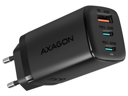 AXAGON síťová nabíječka / ACU-DPQ65 / USB-A / 2x USB-C / PD3.0/QC4+/PPS/Apple, 65W