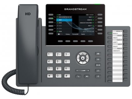 Grandstream GRP2636 VoIP telefon, 6x SIP, barevný 4,3" displej, 2x Gbps RJ45, PoE, DualBand WiFi, BT, 1x USB