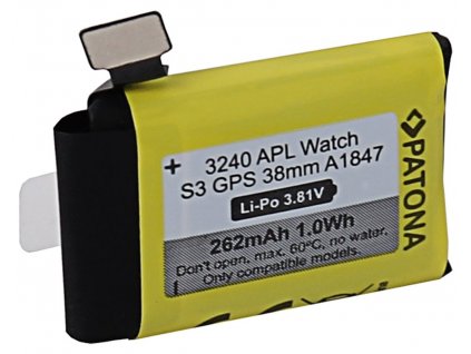 PATONA baterie pro chytré hodinky Apple Watch 3 GPS 262mAh A1847 38mm