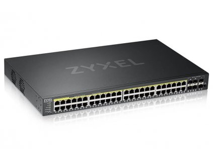 ZyXEL GS2220-50HP, EU region, 48-port GbE L2 PoE Switch with GbE Uplink (1 year NCC Pro pack license bundled)