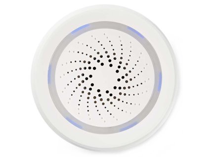 NEDIS Wi-Fi chytrá siréna/ alarm nebo vyzvánění/ hlasitost 85 dB/ micro USB/ bílá