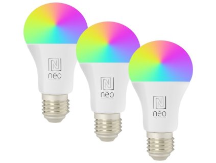 IMMAX NEO LITE SMART sada 3x žárovka LED E27 11W RGB+CCT barevná a bílá, stmívatelná, Wi-Fi, TUYA