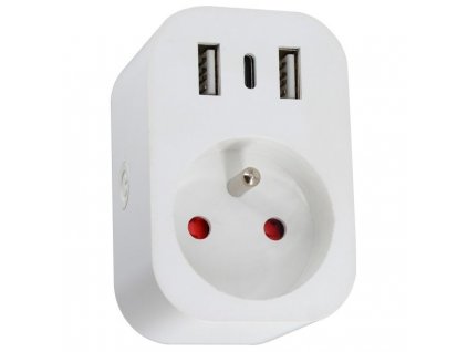 IMMAX NEO LITE SMART chytrá vnitřní zásuvka/ s kolíkem (typ E)/ Wi-Fi/  2x USB, 1x USB-C/ LIDL/ TUYA