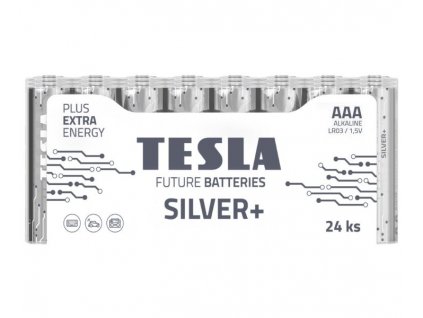 TESLA SILVER+ alkalická baterie AAA (LR03, mikrotužková, fólie) 24 ks
