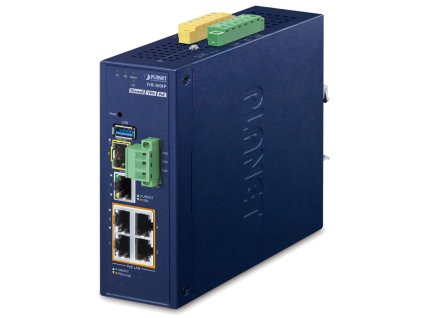 Planet IVR-300FP Enterprise router/FW VPN/VLAN/QoS/HA/AP kontr, 2xWAN(SD-WAN), 3xLAN,1xSFP,4xPoE, IP30,-40/75st,48-54VDC