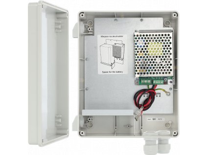 HPSBH-12V3A-B 13,8V/3A/7Ah switched mode power supply with battery backup, ABS enclosure IP44