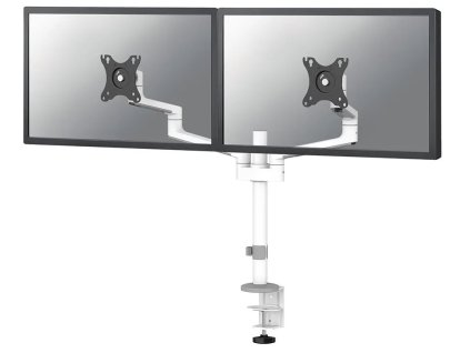 Neomounts DS60-425WH2 /Držák displeje/na stůl/17-27"/svorka+průchodka/3čepy/VESA 100X100/nosn.2x8kg/2 displeje/bílý
