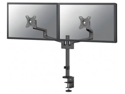 Neomounts DS60-425BL2 /Držák displeje/na stůl/17-27"/svorka+průchodka/3čepy/VESA 100X100/nosn.2x8kg/2 displeje/černý