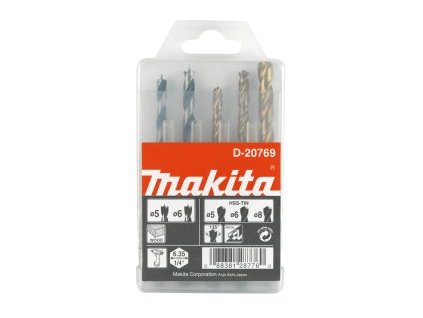 sada vrtáků do kovu/dřeva 5;6;8/5;6mm, stopka HEX 1/4", 5ks