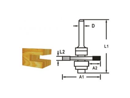 Kotoučová fréza složiskem stopka 8 mm,47,6x5,5x59 mm