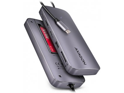 AXAGON multi portový hub USB-C / HMC-6GM2 / USB 3.2 Gen1 / 1x PD / 1x HDMI / 1x USB-C / 1x USB-A / SD/micro SD / 1x M.2