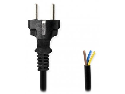 NEDIS napájecí kabel/ zástrčka Typ F/ přímý - přímý/ poniklovaný/ černý/ bulk/ 3m
