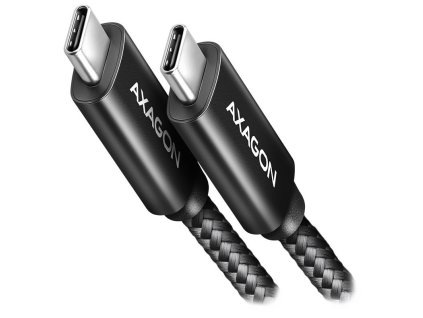 AXAGON datový a nabíjecí kabel CHARGE USB-C na USB-C / USB2.0 / 5A / PD 3.1 240W / opletený / 1m / černý