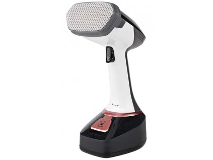 NEDIS napařovač oděvů/ spotřeba 1400 W/ objem vyjímatelné nádržka na vodu 320 ml/ tlak 25 g/m/ černo-růžový