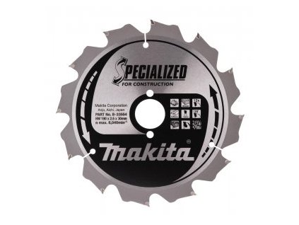 kotouč pilový dřevo SPECIALIZED konstrukce 190x2.6x30mm 12Z = old B-13683
