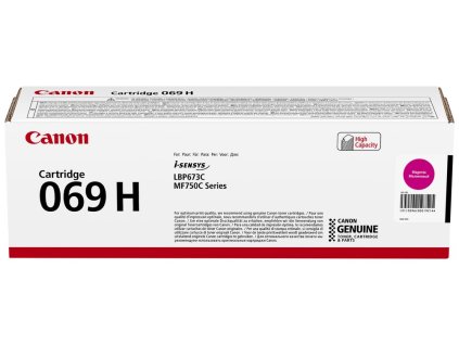 Canon originální vysokokapacitní toner Cartridge 069 H M magenta, MF752Cdw, 754Cdw, LBP673Cdw, kapacita5 500 stran/K/