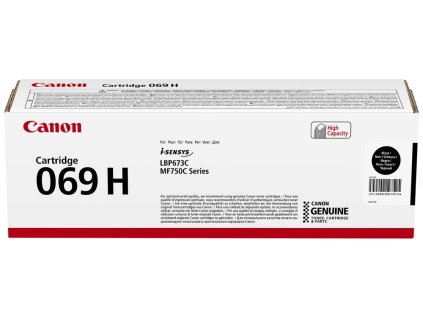 Canon originální vysokokapacitní toner Cartridge 069 H BK černý, MF752Cdw, 754Cdw, LBP673Cdw, kapacita 7 600 stran/K/