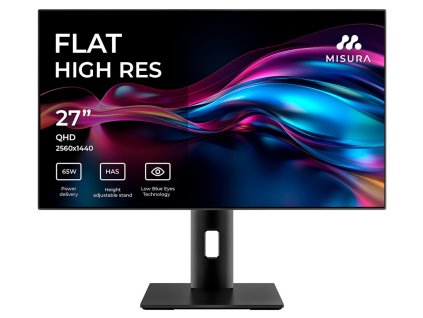 MISURA 27" LED P23PW27DQI01/ IPS/ 2560x1440/ 1000:1/ 4ms/ 350 cd/m2/ HDMI/ DP/ USB-C/ REPRO/ VESA 100x100/ černý