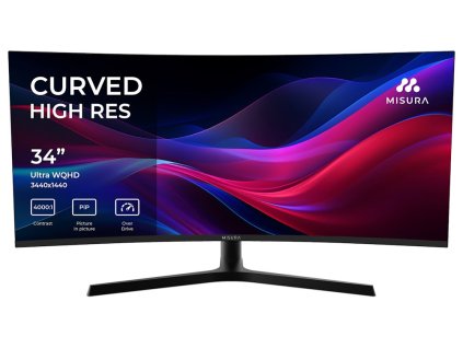 MISURA 34" LED P23EG34RWA01/ prohnutý/ VA/ 3440x1440/ 4000:1/ 1ms/ 400 cd/m2/ HDMI/ DP/ REPRO/ VESA 100x100/ černý