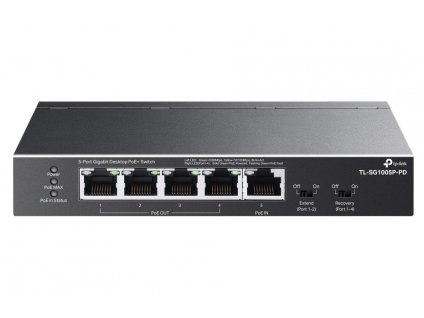 TP-Link TL-SG1005P-PD Switch 1x GLAN s PoE-in, 4x GLAN s PoE+