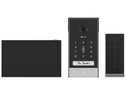 EZVIZ chytrý domácí interkom EP7/ Wi-Fi/ 2K/ 7" dotykový monitor/ videotelefon/ bezdrátový zvonek/ IP65/ černo-stříbrný