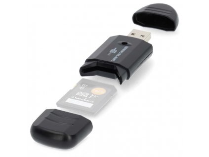 NEDIS čtečka paměťových karet/ MMC / SD / SDHC / USB 2.0/ černá