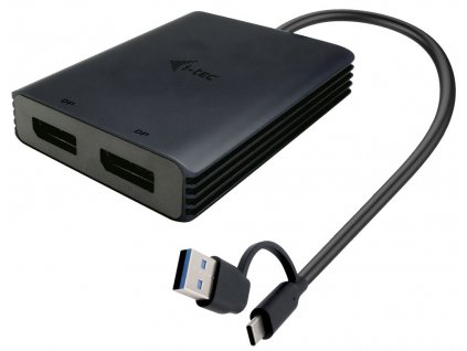 i-tec USB-A/USB-C Dual 4K DP video adaptér