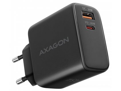 AXAGON nabíječka do sítě / ACU-PQ45/ 1x USB-C / 1x USB-A / PD3.0/QC4+/PPS/SFC2.0/AFC/SCP/Apple / 45W / černá